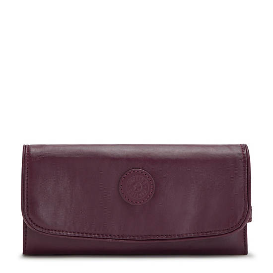 Kipling Money Land Metallic Snap Portefeuille Bordeaux | BE 1786YX